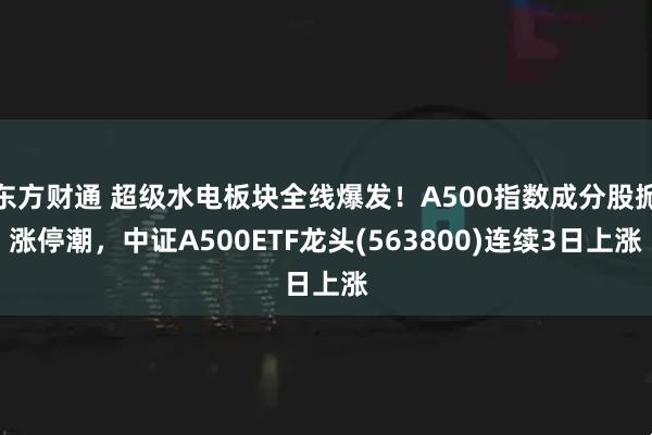 东方财通 超级水电板块全线爆发！A500指数成分股掀涨停潮，中证A500ETF龙头(563800)连续3日上涨